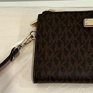 MICHAEL Michael Kors Dark Brown Monogram Clutch